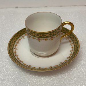 Bernardaud Limoges Small Teacup Expresso saucer D&C excellent porcelain